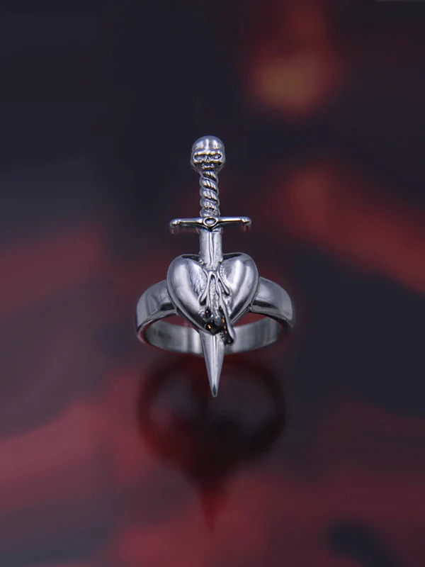 Punk Dagger Heart Ring