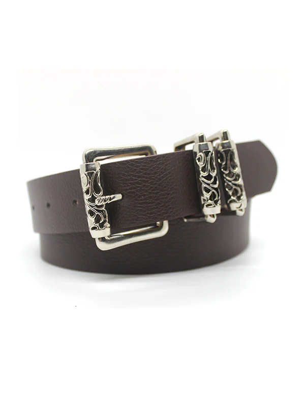 Punk Engraved Roller Buckle Belt