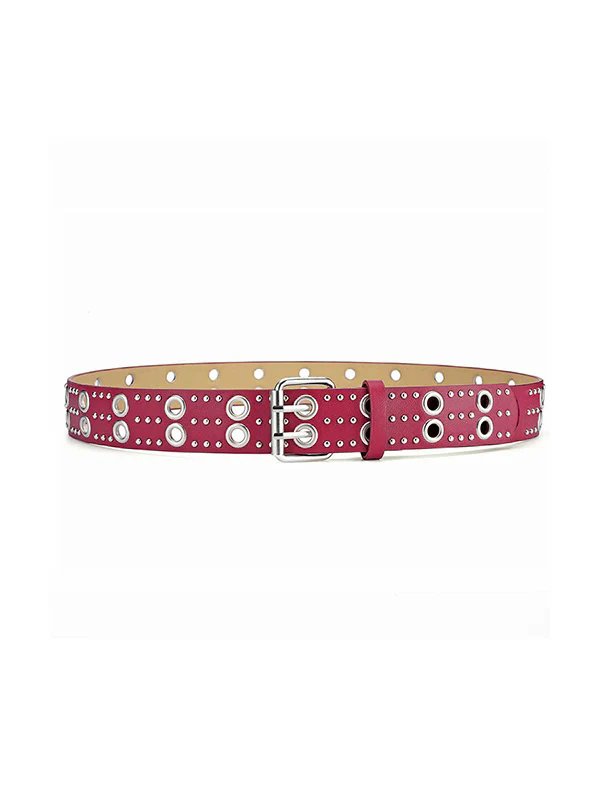 Punk Rivet Design Eyelet Buckle Belt - Image 21