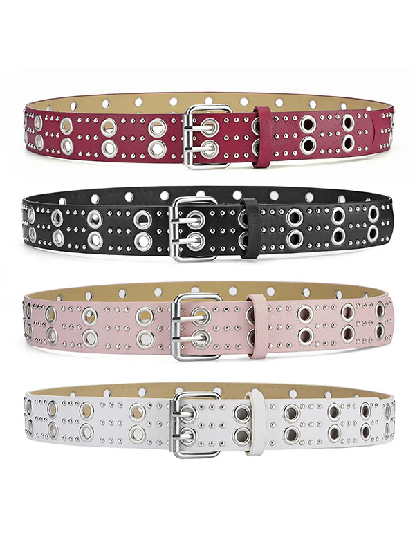 Punk Rivet Design Eyelet Buckle Belt - Image 23
