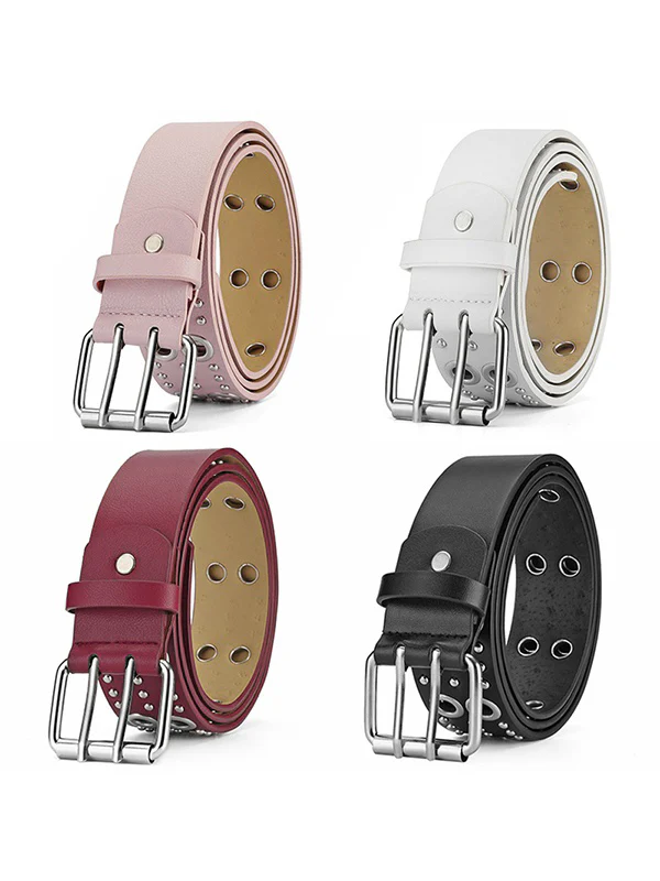 Punk Rivet Design Eyelet Buckle Belt - Image 24