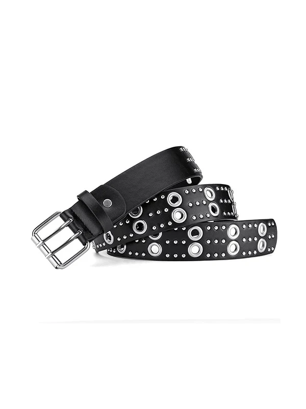 Punk Rivet Design Eyelet Buckle Belt - Image 5