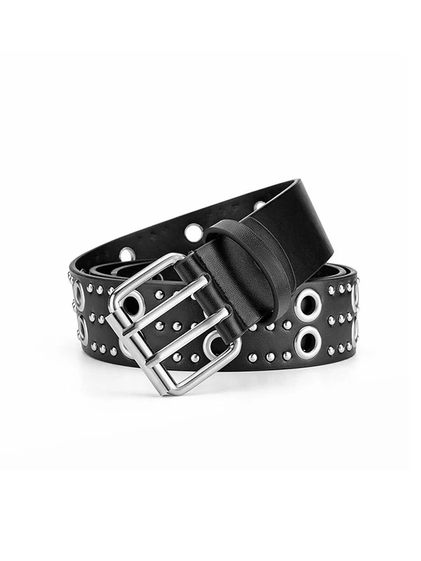 Punk Rivet Design Eyelet Buckle Belt - Image 6
