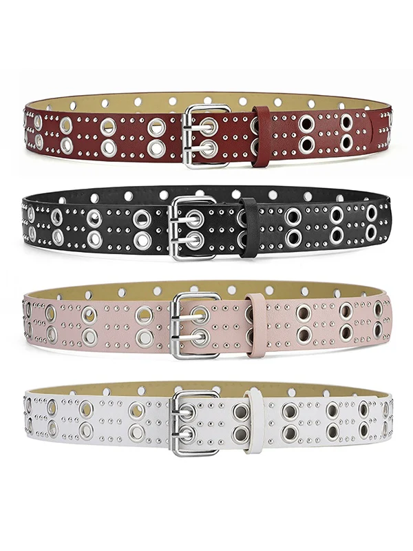 Punk Rivet Design Eyelet Buckle Belt - Image 8