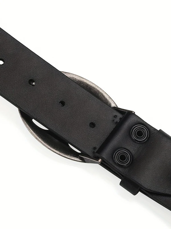 Punk Rivet Distressed Cutout Buckle Belt - Image 3