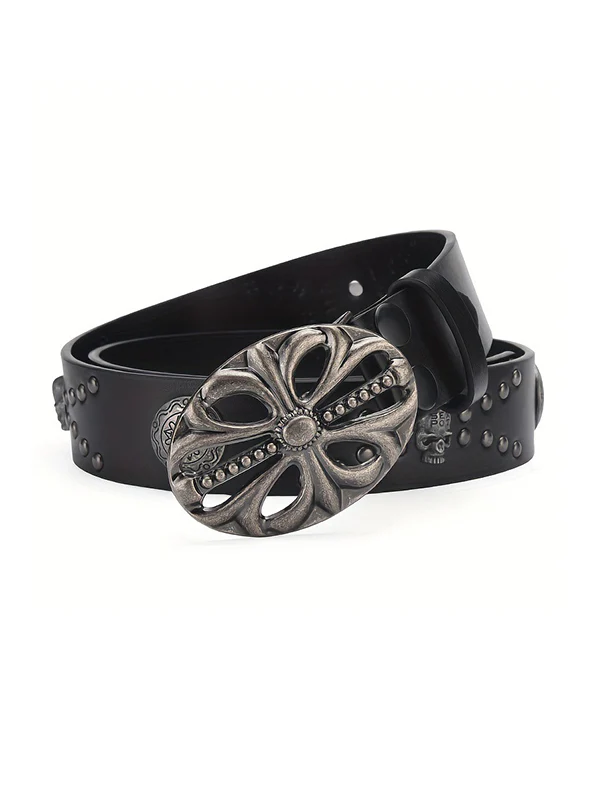 Punk Rivet Distressed Cutout Buckle Belt - Image 6
