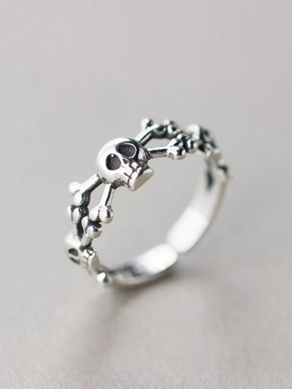 Punk Skull Cuff Ring