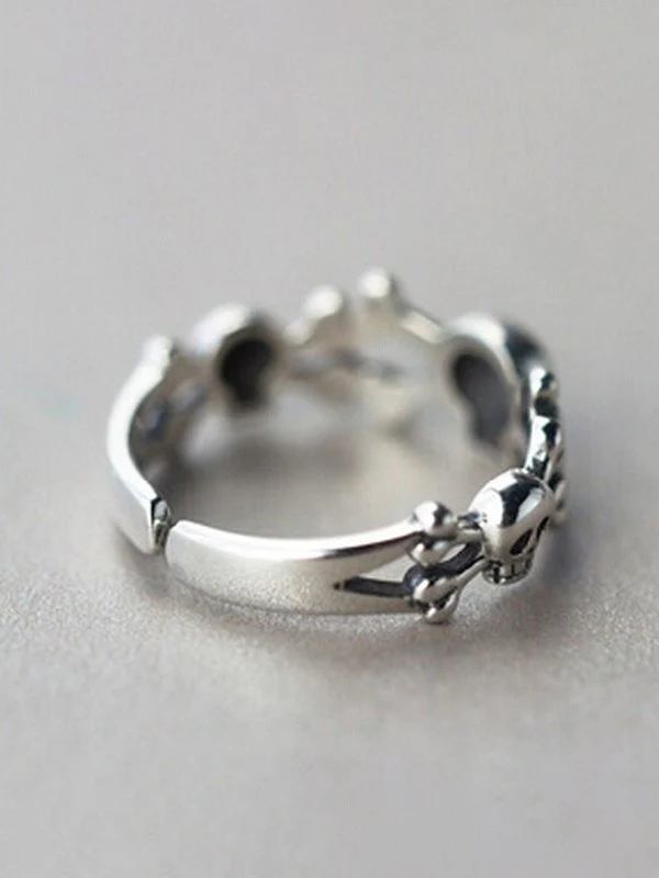 Punk Skull Cuff Ring - Image 2