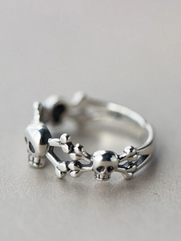 Punk Skull Cuff Ring - Image 4