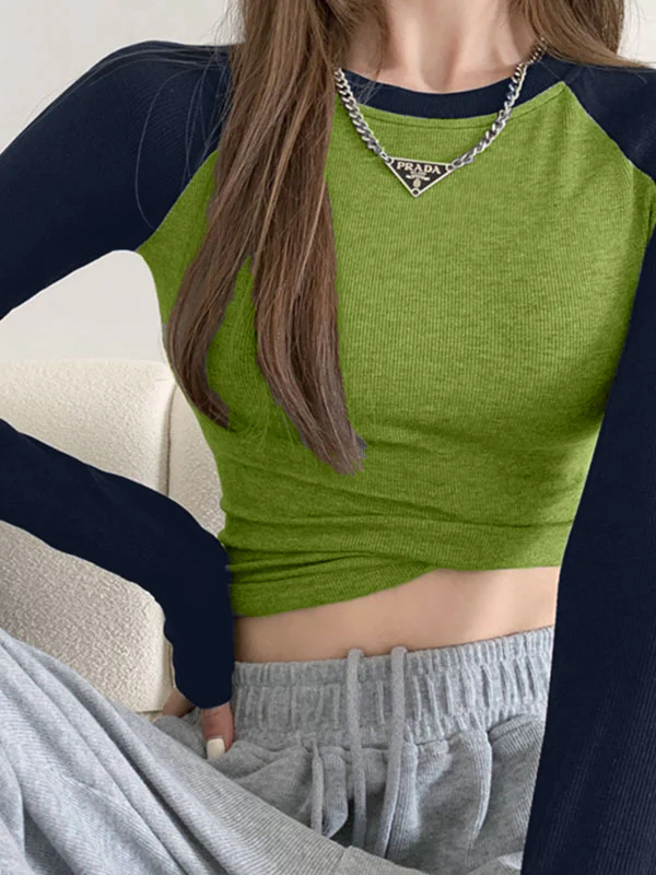 Raglan Sleeve Rib Crop Top - Image 22