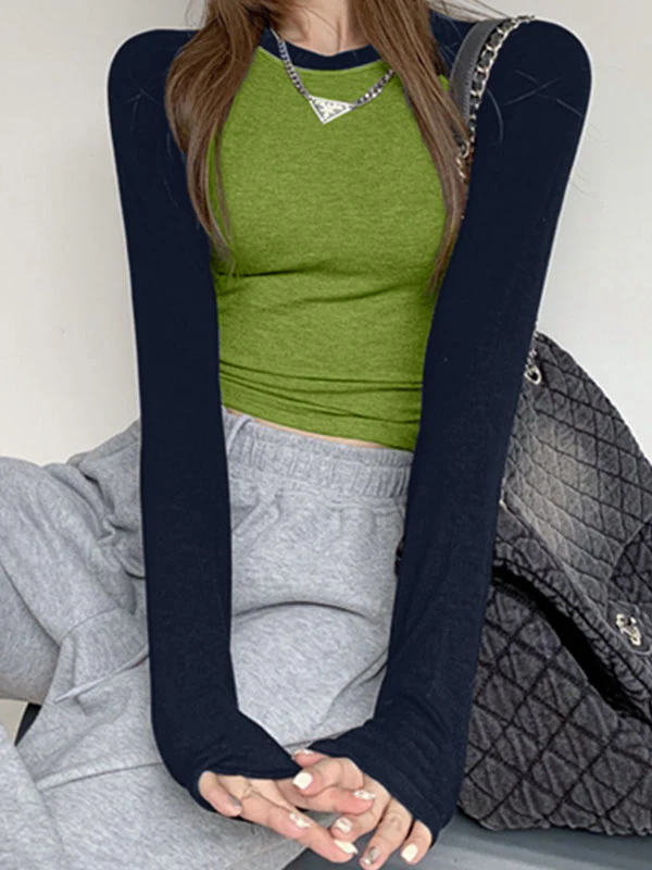 Raglan Sleeve Rib Crop Top - Image 25