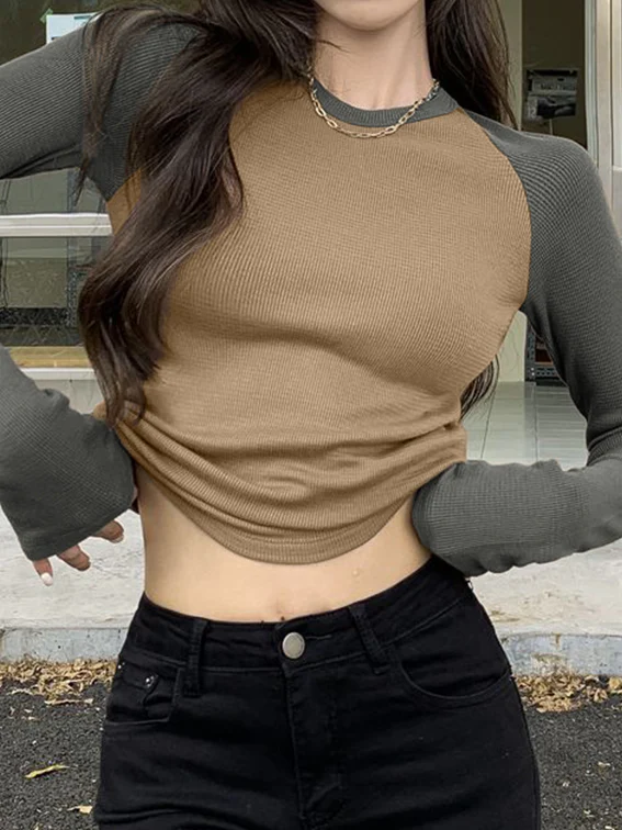 Raglan Sleeve Rib Crop Top - Image 30