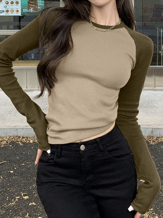 Raglan Sleeve Rib Crop Top - Image 33