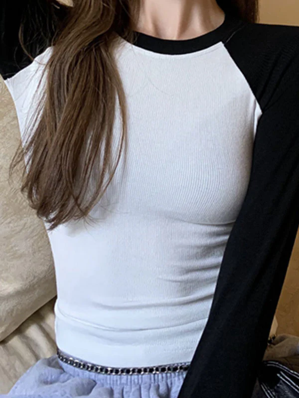 Raglan Sleeve Rib Crop Top - Image 4