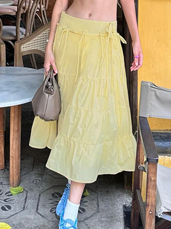 Resort Style Bow Tie Maxi Skirt - Image 4