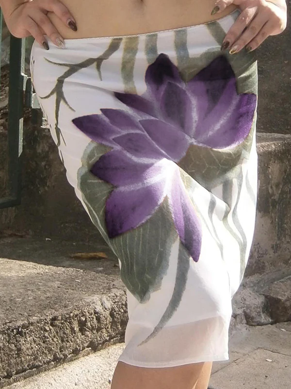 Resort Style Ruffle Print Maxi Skirt - Image 3