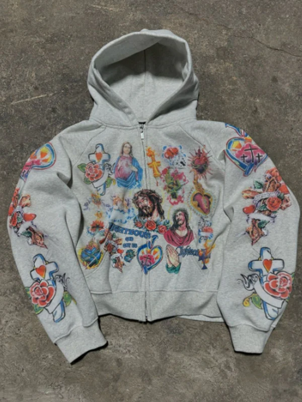 Retro Abstract Print Sweatshirt - Image 4