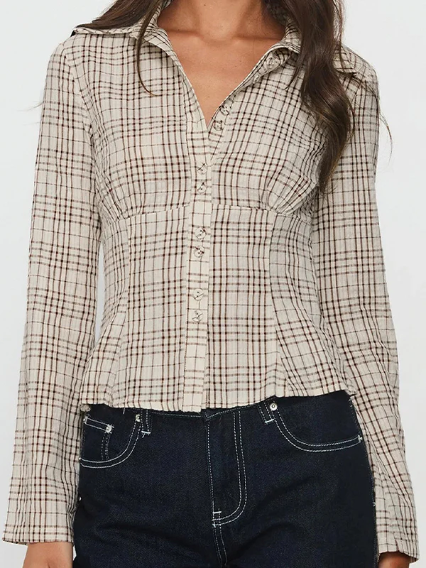 Retro Check Slim Fit Shirt Long Sleeves - Image 7