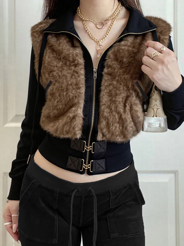 Retro-Chic Furry Jacket - Image 2