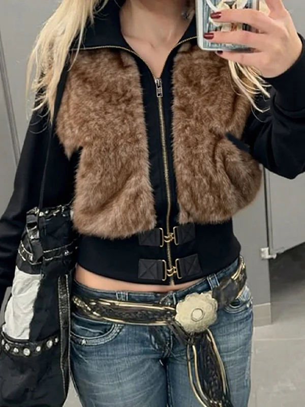 Retro-Chic Furry Jacket - Image 3