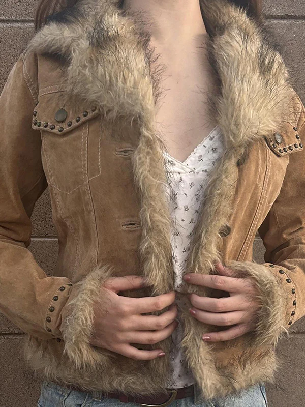 Retro Faux Fur Patchwork Jacket