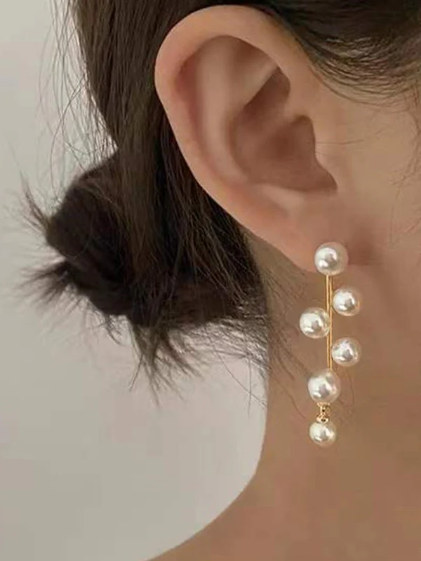 Retro Faux Pearl Earrings - Image 5