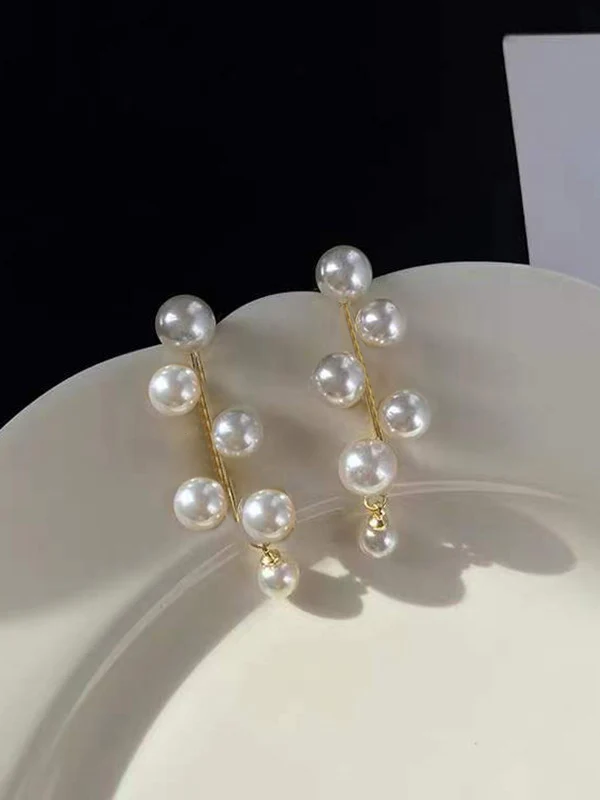 Retro Faux Pearl Earrings - Image 7