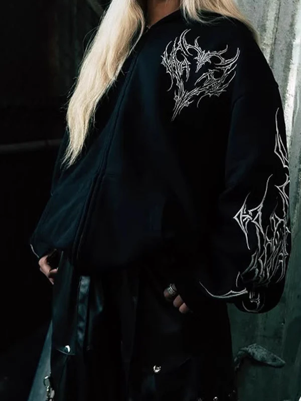 Retro Gothic Print Sweatshirts - Image 2