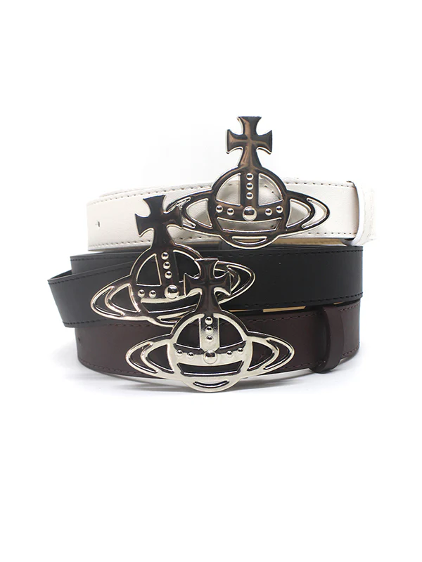 Retro Hollow Out Saturn Buckle Belt - Image 11