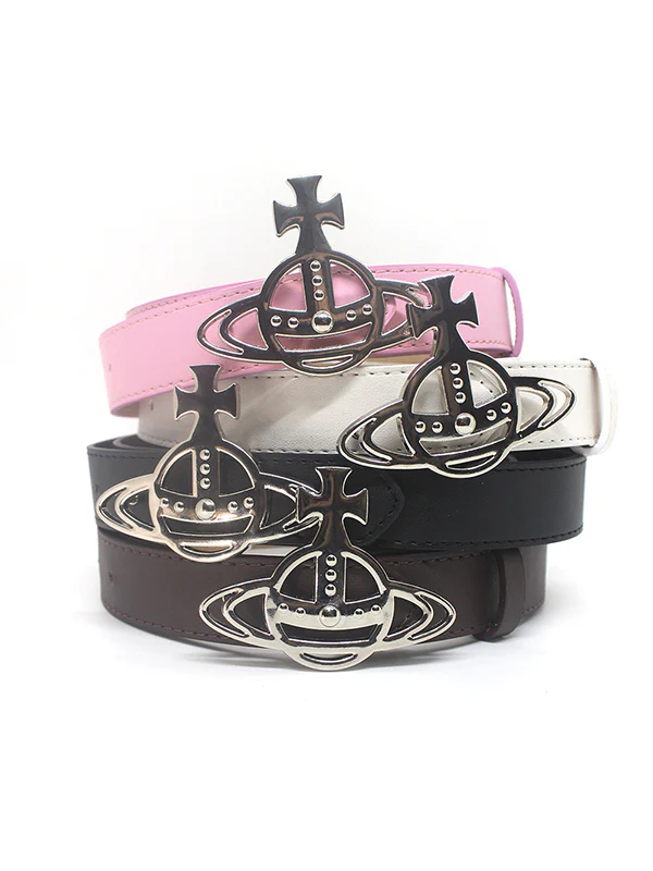 Retro Hollow Out Saturn Buckle Belt - Image 12