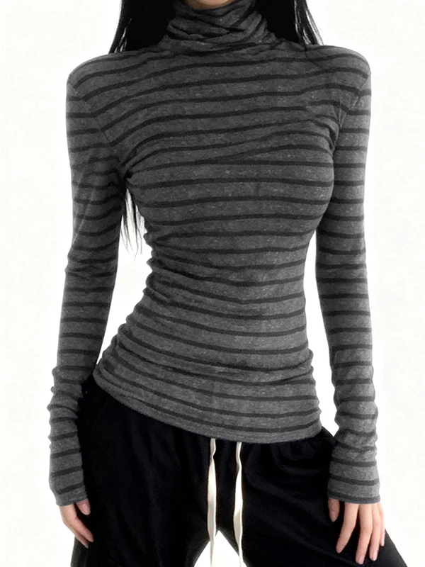 Retro-Inspired Laid-Back Stripes Long Sleeve