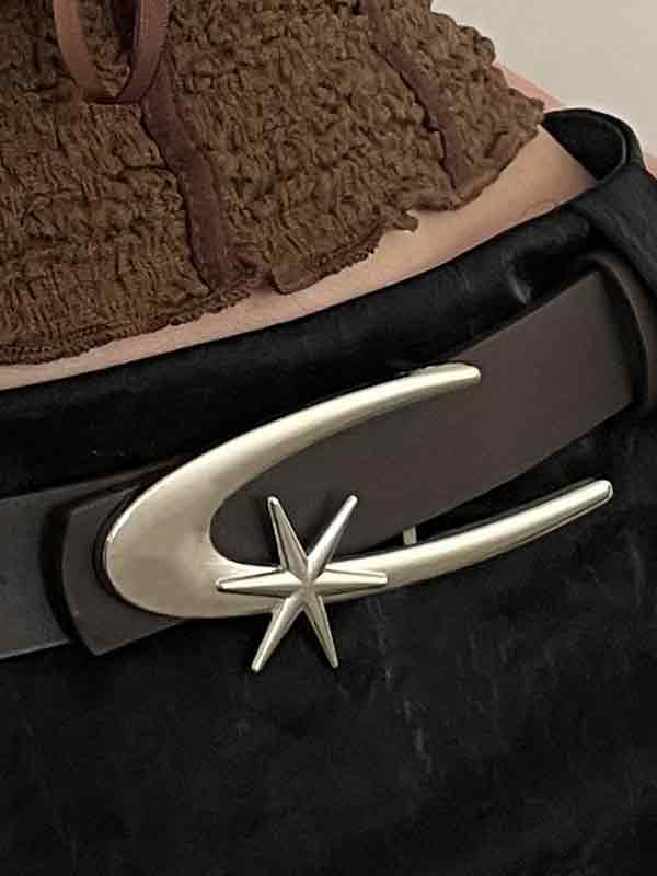 Retro Metal Logo Buckle Belt - Image 10