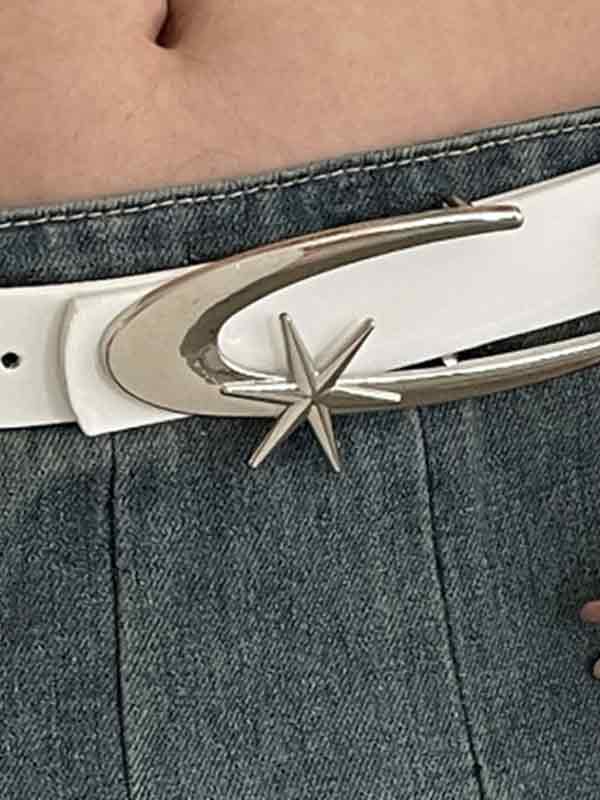 Retro Metal Logo Buckle Belt - Image 11