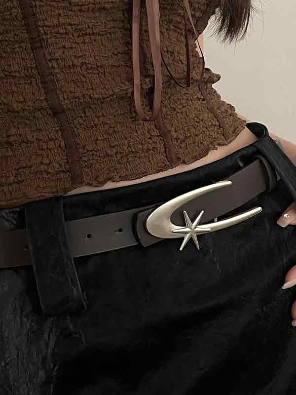 Retro Metal Logo Buckle Belt - Image 6