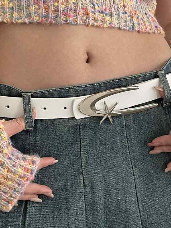 Retro Metal Logo Buckle Belt - Image 7
