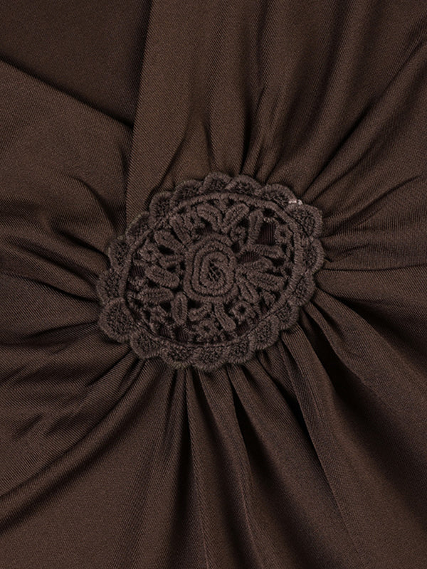Retro Pleated V-Neck Long Sleeve - Image 3