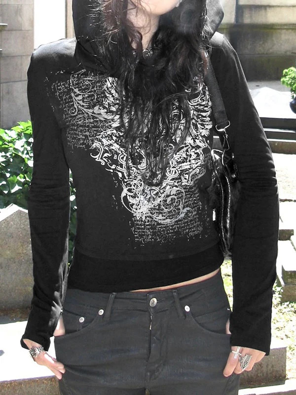 Retro Print Dark Long Sleeve - Image 3