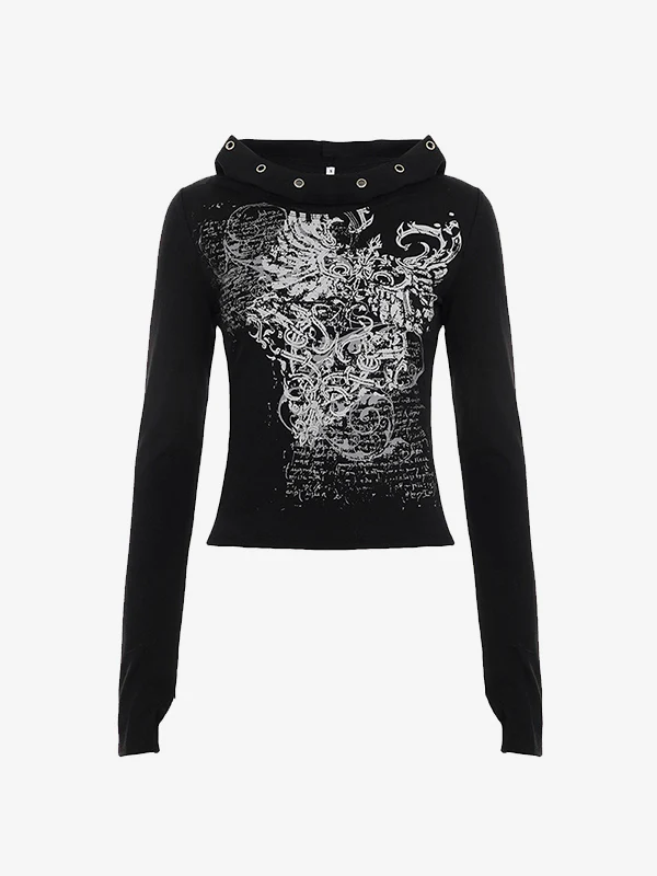 Retro Print Dark Long Sleeve - Image 5