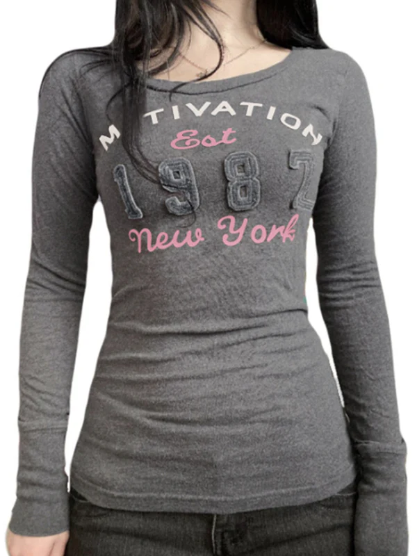 Retro-Printed Top Long Sleeve