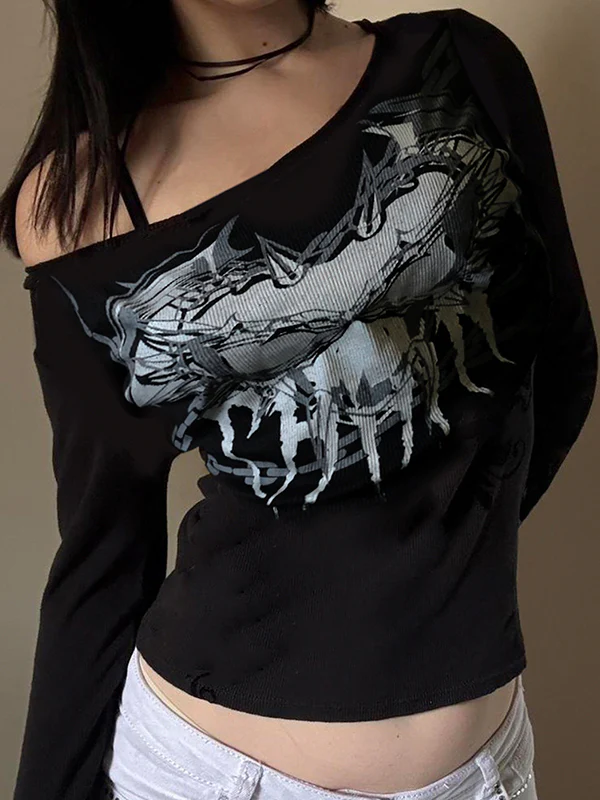 Retro-Printed Top Long Sleeve - Image 2