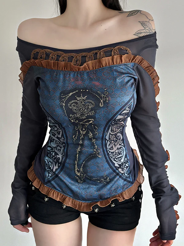 Retro-Printed Top Long Sleeve - Image 3