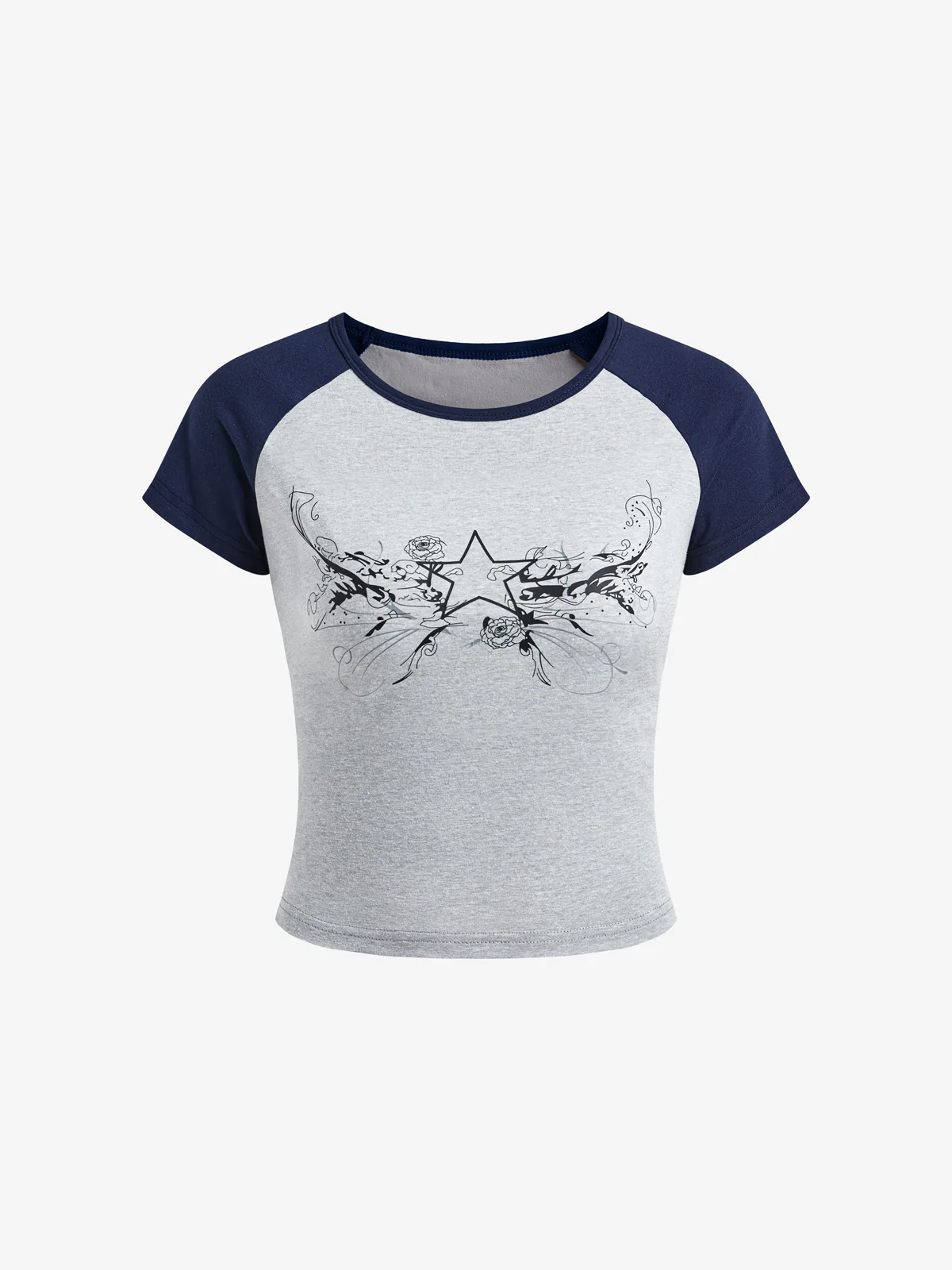Retro Star Raglan Sleeve Cropped Top - Image 5
