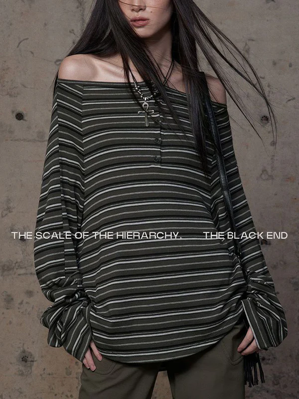 Retro Striped Print Long Sleeve - Image 2