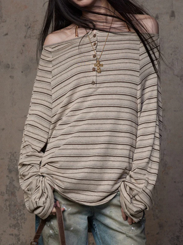 Retro Striped Print Long Sleeve - Image 3