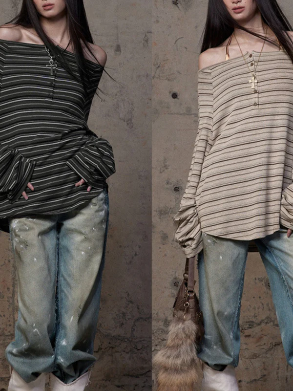 Retro Striped Print Long Sleeve - Image 5