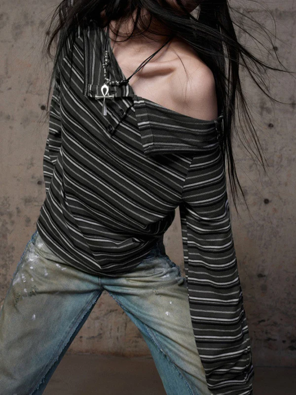 Retro Striped Print Long Sleeve - Image 6
