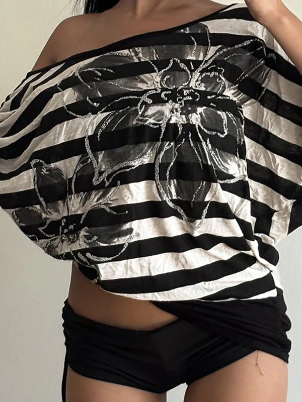 Retro Striped Print Long Sleeve - Image 2