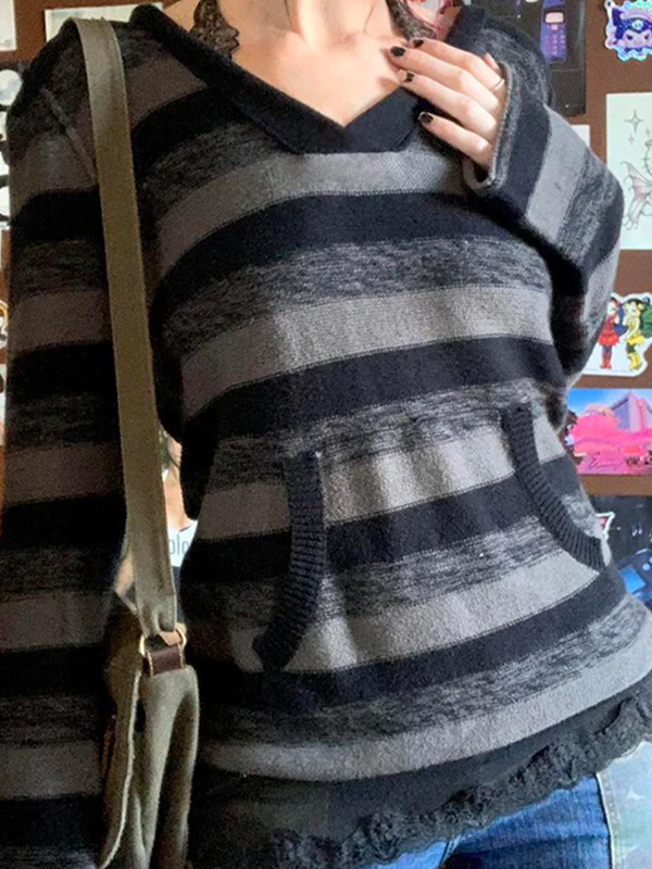 Retro Striped Print Long Sleeve - Image 2
