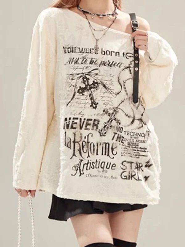Retro Style Ripped Long Sleeve - Image 2