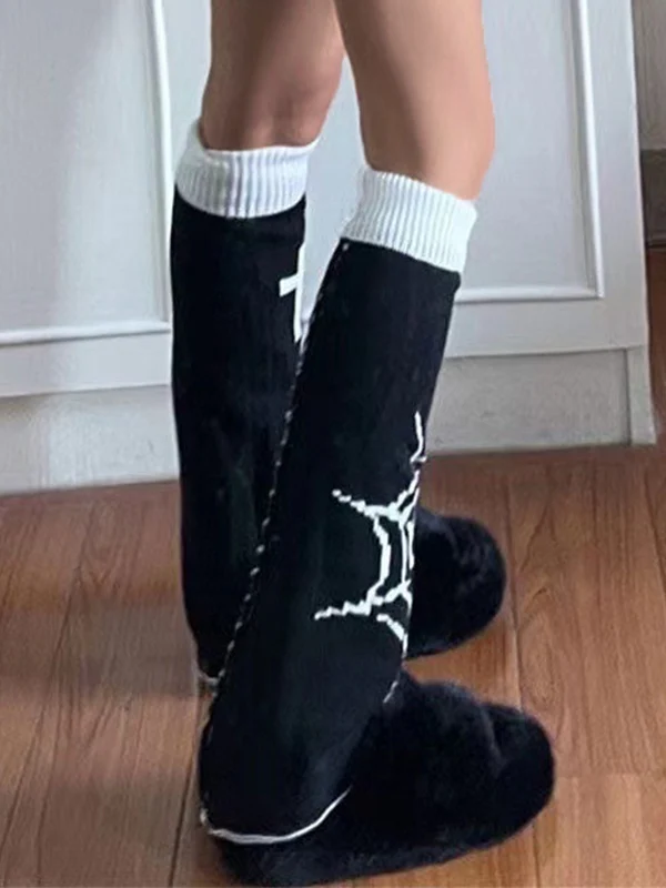 Reversible Cross Spider Web Print Leg Warmer - Image 3
